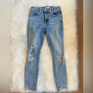 Good American Light Blue Ripped High-waisted Jeans